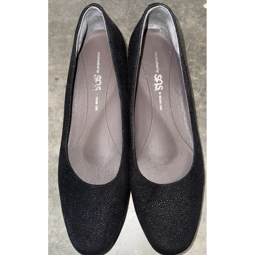 SAS Womens Sofia Wedge Black Size 9.5 M Made In USA  Of Italian Leather And Sole